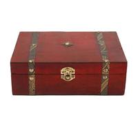 DQZRTUECA Schatzkiste mit Schloss, Schatztruhe aus Holz, Aufbewahrungsbox for Schmuck, Vitrine, Schreibtischdekoration, 1/2 Stück(1pc)