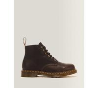 Schnürboots DR. MARTENS "101 Ub Dark Brown Ambassador", Damen, Gr. 40, dunkelbraun, Leder, Basic, Schuhe Schnürboots, Schnürstiefelette mit typisch gelber Rahmennaht (18538419-40) dunkelbraun