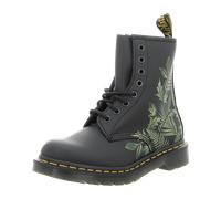 Schnürboots DR. MARTENS "1460", Damen, Gr. 38, schwarz, grün, Synthetik, bedruckt, Schuhe Schnürboots, Blockabsatz, Schnürstiefelette mit floralem Kontrast-Print (35821306-38) schwarz, grün