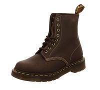 Schnürboots DR. MARTENS "1460 Pascal 8 Eye Boot", Damen, Gr. 40, braun (dunkelbraun), Leder, klassisch, Schuhe, Schnürboots, Freizeitschuh mit Blockabsatz und Anziehlasche (56678820-40) dunkelbraun