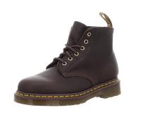 Schnürboots DR. MARTENS "101 Ub Dark Brown Ambassador", Damen, Gr. 42, dunkelbraun, Leder, Basic, Schuhe Schnürboots, Schnürstiefelette mit typisch gelber Rahmennaht (18538419-42) dunkelbraun