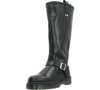 Dr. Martens Anistone Kniehohe Orleans Leder Biker Stiefel in Schwarz, Größe: 40