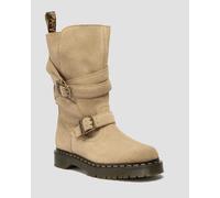 Dr. Martens Anistone Two Strap Wildleder Biker Stiefel in Bräunen, Größe: 36