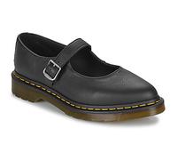 Dr. Martens Mary Jane Schuhe aus schwarzem Leder, robuste Sohle mit gelben Nähten, seitliche Schnalle, Schwarz , 37 EU