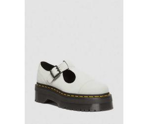 Dr. Martens Bethan Tumbled Nubuck Leder Mary Jane Plateauschuhe in Creme/Grün, Größe: 41