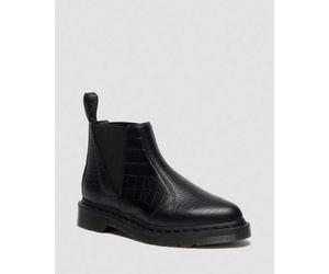 Dr. Martens Bianca II Tapered Croc Emboss Leder Lo Stiefel in Schwarz, Größe: 39
