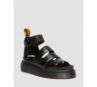 Dr. Martens Clarissa Croc Embossed Leder Quad Riemensandalen in Braun, Größe: 40