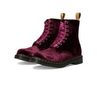 Dr. Martens Damen Vegan 1460 Pascal Velvet 8 Eye Boot Fashion, Kirschrot, 7