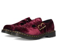 Dr. Martens Damen Vegan 8065 Mary Jane Flat, Kirschroter Samt, 38 EU