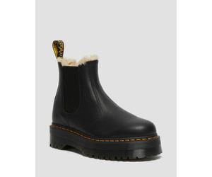 Dr. Martens Leder 2976 Quad Gefütterte Plateau Chelsea Stiefel Schuhe in Schwarz, Größe: 44
