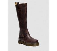 Dr. Martens Leder Anistone Kniehohe Crazy Horse Biker Stiefel in Braun, Größe: 41