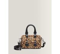 Dr. Martens Leder Mini Top Handle Leoparden Tasche in Schwarz