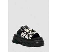 Dr. Martens Mattison Slide Dalmatiner Hair On Leder Sandalen in Creme, Größe: 40