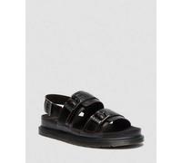 Dr. Martens San Two Strap Croc Embossed Leder Sandalen in Braun, Größe: 42