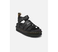 Dr. Martens Plateau-Sandalen Blaire – schwarzes Leder, gezackte Sohle, 5 cm – Größe 39 EU