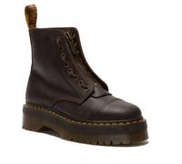 Schnürboots DR. MARTENS "Sinclair Orleans Leder Plateaustiefel", Damen, Gr. 36, braun, Leder, Schuhe Schnürboots, Schlupfboots mit Vorder-Reißverschluss, Zierschnürung, Plateausohle (57485403-36) brau