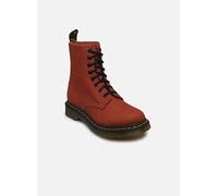 Schnürboots DR. MARTENS "1460 Pascal 8 Eye Boot", Damen, Gr. 42, russet rot rot, Nubukleder, casual, Schuhe, Festival, Blockabsatz, Schnürboots mit gelber Rahmennaht (44848458-42) russet rot rot