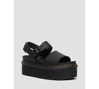 Dr. Martens Voss Quad Lederband Plattform Sandalen, Leder in Schwarz, Größe: 40