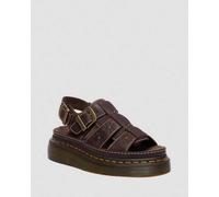 Dr. Martens Wrenlie Open Toe Grizzly Leder Fisherman Plateausandalen in Braun, Größe: 38