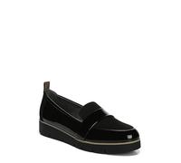 Dr. Scholl's Damen Webster Slipper, Schwarzes Lack/Mikrofaser, 42.5 EU Weit