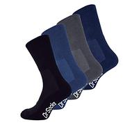 Dr.Socks 4er Pack Ohne Gummibund Diabetikersocken Atmungsaktiv Bambus Socken | Extra Breit Nahtlos Socken für Geschwollene Füße (43-45, Bng)