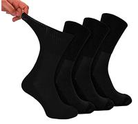 Dr.Socks 4er Pack Ohne Gummibund Diabetikersocken Atmungsaktiv Bambus Socken | Extra Breit Nahtlos Socken für Geschwollene Füße (46-50, Schwarz)