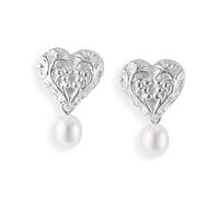 Drachenfels "Arsen & Spitzenhäubchen" Ohrringe I Ohrstecker aus 925 Sterling Silber I Nickelfreie Damen-Ohrringe mit Süßwasserperle I In Goldschmiedequalität gefertigt I D AS 24/AG