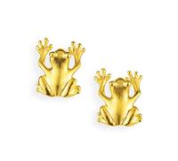Drachenfels "Froschkönig" Ohrringe I Ohrstecker aus goldplattiertem 925 Sterling Silber I Nickelfreie Damen-Ohrringe inkl. Geschenkverpackung I In Goldschmiedequalität gefertigt I D FR 26/AGG