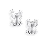 Drachenfels "Froschkönig" Ohrringe I Ohrstecker aus nachhaltigem 925 Sterling Silber I Nickelfreie Damen-Ohrringe inkl. Geschenkverpackung I In Goldschmiedequalität gefertigt I D FR 26/AG