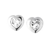 Drachenfels "Heartbreaker Stone" Herz-Ohrringe I Edle Ohrstecker mit Bergkristall I Aus nachhaltigem 925 Sterling Silber in Goldschmiedequalität gefertigt I Inkl. Geschenkverpackung I D HE 23-4/AG