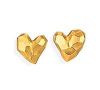 Drachenfels Herz-Ohrringe I Edle Ohrstecker aus goldplattiertem 925 Sterling Silber I Nickelfreie Damen-Ohrringe inkl. Geschenkverpackung I In Goldschmiedequalität gefertigt I D HE 26/AGG