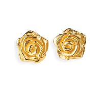 Drachenfels "Rose of Antoine" Rosen-Ohrringe I Edle Ohrstecker aus goldplattiertem 925 Sterling Silber I Nickelfreie Damen-Ohrringe in Goldschmiedequalität gefertigt I D ROF 21/AGG