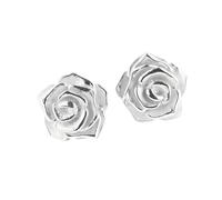 Drachenfels "Rose of Antoine" Rosen-Ohrringe I Edle Ohrstecker aus nachhaltigem 925 Sterling Silber I Nickelfreie Damen-Ohrringe in Goldschmiedequalität gefertigt I D ROF 21/AG