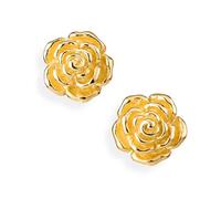 Drachenfels "Rosenregen" Rosen-Ohrringe I Edle Ohrstecker aus goldplattiertem 925 Sterling Silber I Nickelfreie Damen-Ohrringe in Goldschmiedequalität gefertigt I D RRE 22/AGG