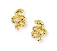 Drachenfels "Serpente" Schlangen-Ohrringe I Edle Ohrstecker aus goldplattiertem 925 Sterling Silber I Damen-Ohrringe inkl. Geschenkverpackung I In Goldschmiedequalität gefertigt I D SER 21/AGG