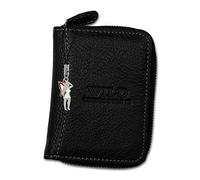 DrachenLeder Wild Things Only RFID Blocker echtes Leder Geldbörse Damen Herren Minibörse schwarz 8x2x11cm inkl. Feeanhänger