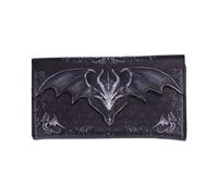 Drachenschuppe geprägte Münzgeldbörse, Lederoptik, dekoratives Schuppenmuster, 10 x 3 x 19 cm