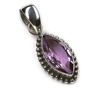 Drachensilber Amethyst Anhänger 925 Sterling Silber - Lila Edelstein Schmuck für Damen und Herren - Handgefertigter Silberanhänger als Sternzeichen Fische Symbol für Ruhe und Klarheit