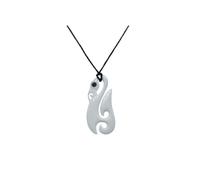 Drachensilber Halskette Maori Anhänger Perlmutt Knochen - Edler Maori Kettenanhänger inkl. längenverstellbaren Textilband Herren Halskette Kette