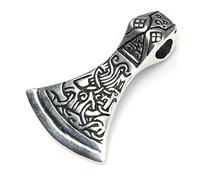 Drachensilber Mammenaxt Schmuck Anhänger Grabfund 925 Silber geschmiedet groß Wikinger Schmuck Mittelalter Männer Frauen