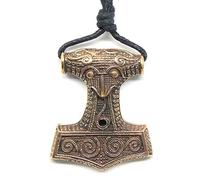 Drachensilber Thorshammer Hals Kette Schmuck Anhänger Wikinger Kettenanhänger Männer groß schwer massiv Halskette Biker inkl Verstellbarem Band