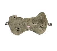 Draeger Paris - Nachtmaske, Schlafmaske Katze Grau, Gewicht Feder, Ultra weich aus Kunstfell