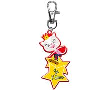 Draeger Paris - Schlüsselanhänger für Kinder - Je t'aime - weiches PVC, 12x3,4cm, Kunststoff, Kein Edelstein