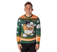 Dragon Ball Z Herren Kid Goku On Cloud Nimbus Ugly Christmas Sweater Knit Pullover, Grün , Mittel