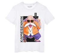 Dragon Ball Z Kame Sennin T-Shirt aus Bio-Baumwolle, weiß, mit Genialer Schildkrötenaufdruck, Teeshirt DBZ, weiß, L