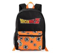 Dragon Ball Z Rucksack für Jungen | Schwarzer und orangefarbener Rucksack mit verstellbaren Gurten | Goku Charakter Praktisches und organisiertes Gepäck Sportschultasche für Kinder | Anime TV-Serie