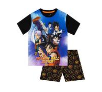 Dragon Ball Z Schlafanzug Jungen | Anime Schlafanzug Kinder | Goku Pyjamas Jungen Kurz | Dragonball Pyjama Sommer | Schwarz 158