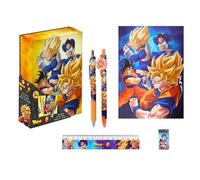 Dragon Ball Z Schreibwarenset, Inkl. Notizbuch, Lineal, Bleistift, Kugelschreiber, Geschenkbox Schreibwarenset für Kinder