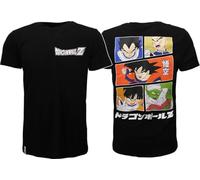 Dragon Ball Z T-Shirt mit Aufdruck auf der Rückseite und Darstellung von Vegeta, Krillin, Goku, Gohan und Piccolo - offizielles Lizenzprodukt Herren DBZ, Schwarz , S