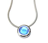Dragon Eye Aquamarine Saphire blau hochwertig geschliffener Swarovski Solitaire Crystal Miore Energetix 4you 459 Magnetix 1788 Magnet inkl Kette
